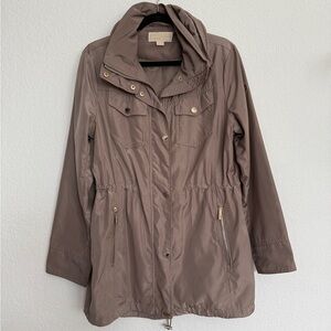 Michael Kors Taupe Hooded Jacket